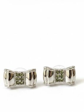 kate spade New York Moon River Silver Bow Stud Earrings,  Pave Crystal Rhodium